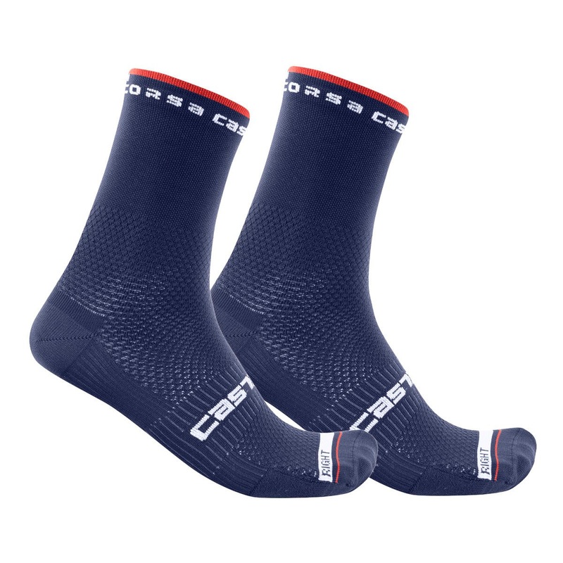 Castelli Rosso Corsa Pro 15 Socks (Belgian Blue) (L/XL)