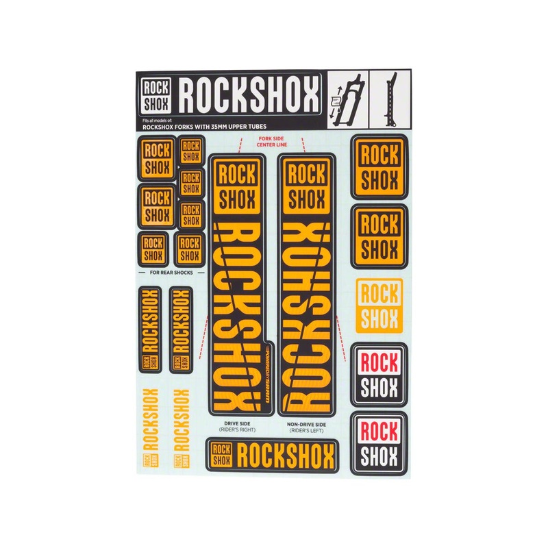 RockShox Fork Decal Kit (Orange) (For Forks with 35mm Upper Tubes)