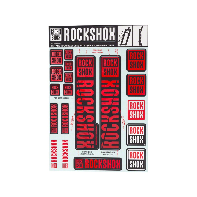 RockShox Fork Decal Kit (Red) (For RS-1 and forks with 30/32mm Upper Tubes)
