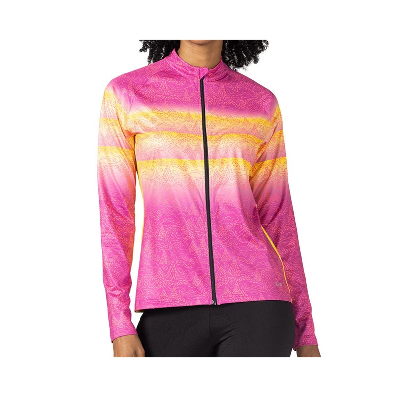 Terry Women’s Thermal Full Zip Long Sleeve Jersey (Pebble Bright) (M)