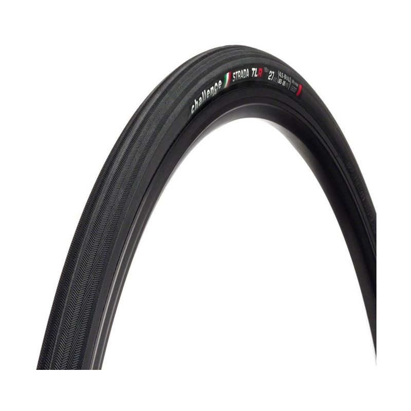 Challenge Strada Race Tubeless Road Tire (Black) (700c) (27mm) (Nylon Superlight)