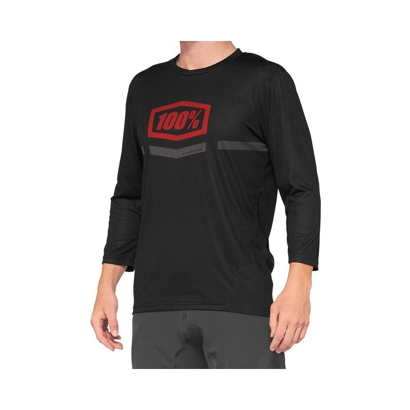 100% Airmatic 3/4 Sleeve Jersey (Black/Red) (S)