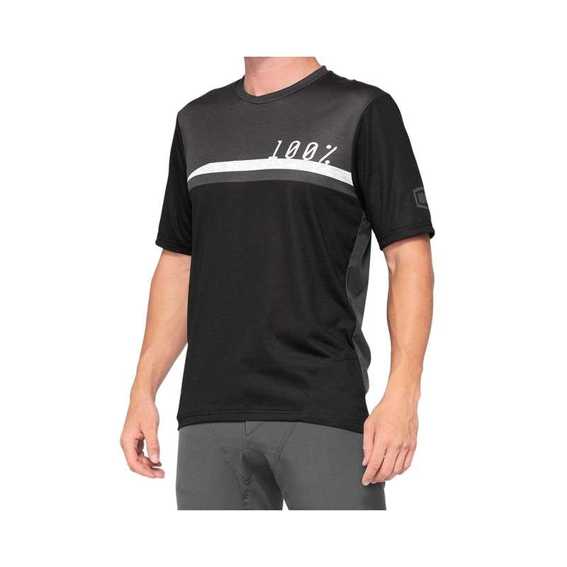 100% Airmatic Jersey (Black/Charcoal) (L)