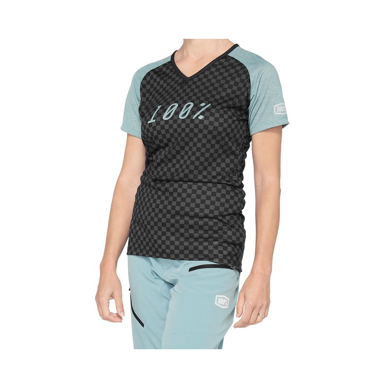 100% Women’s Airmatic Jersey (Seafoam Checkers) (M)