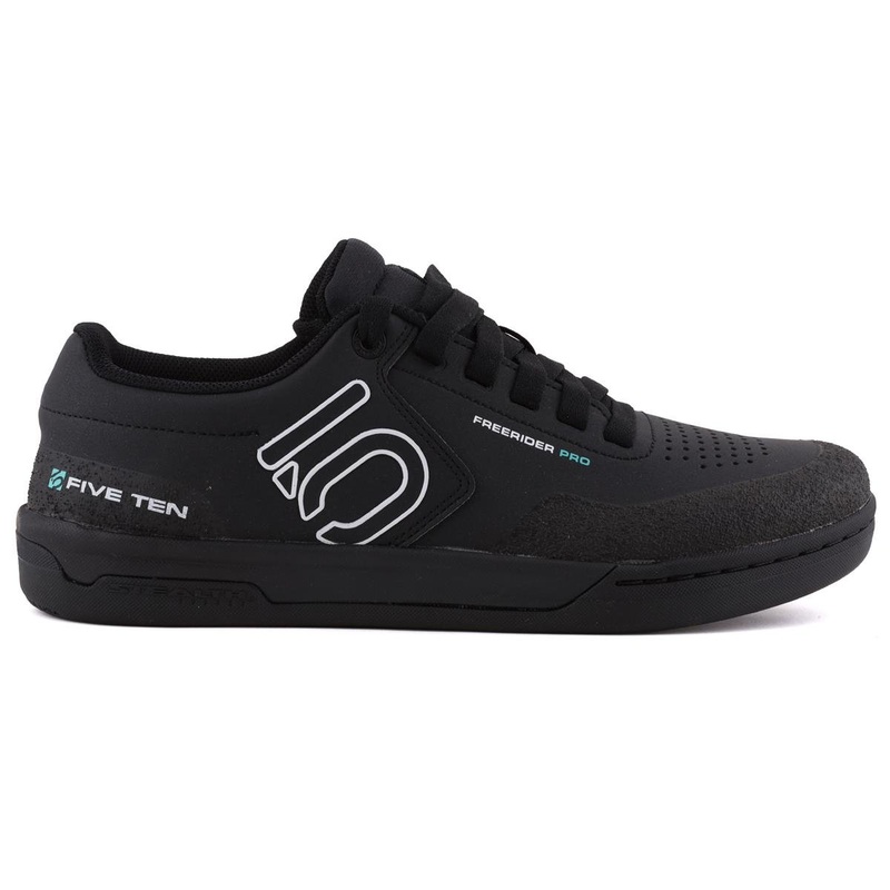 Five Ten Womens Freerider Pro Flat Pedal Shoe (Core Black/Crystal White/Acid Mint) (5)