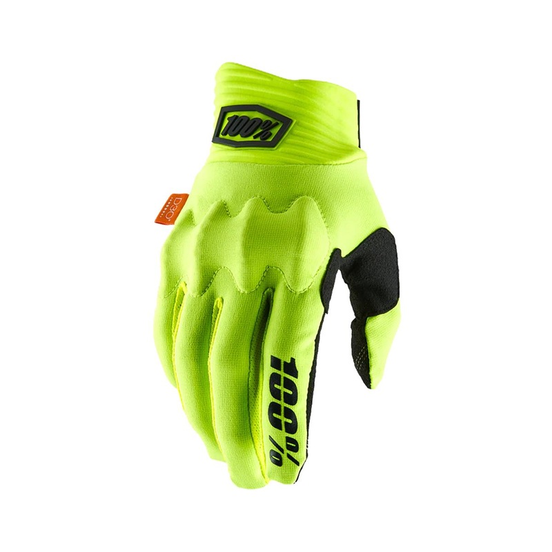 100% Cognito D30 Full Finger Gloves (Fluo Yellow/Black) (M)