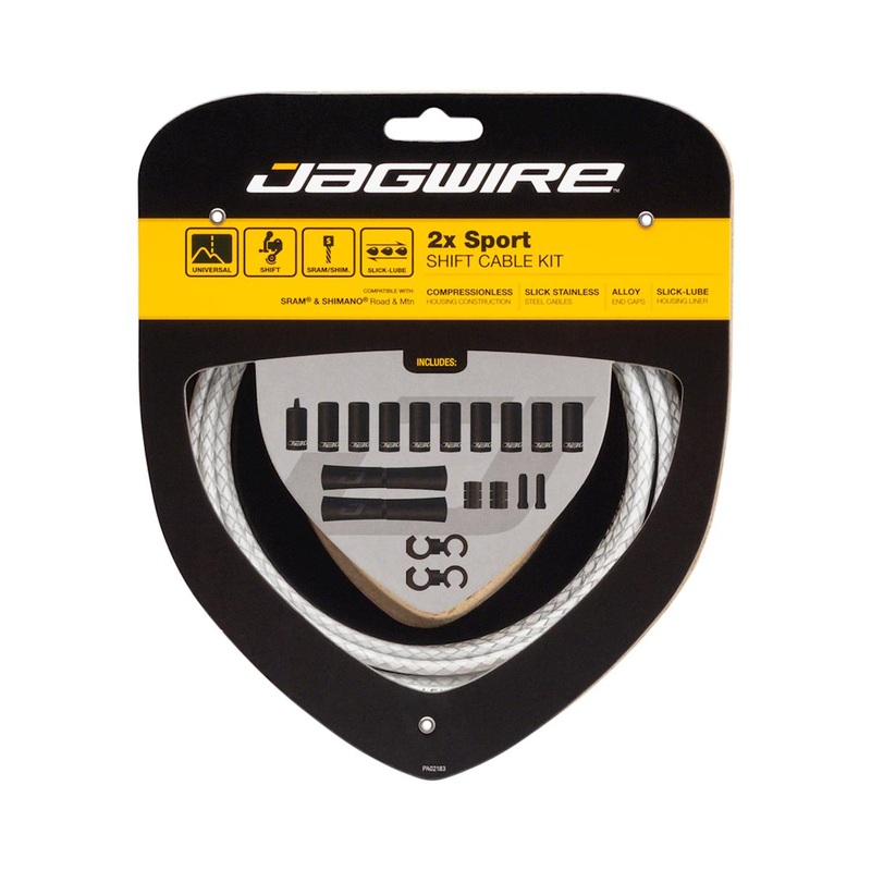 Jagwire 2x Sport Shift Cable Kit (Braided White) (For SRAM/Shimano) (1.1mm) (1500/2300mm) (Cables & Housing)