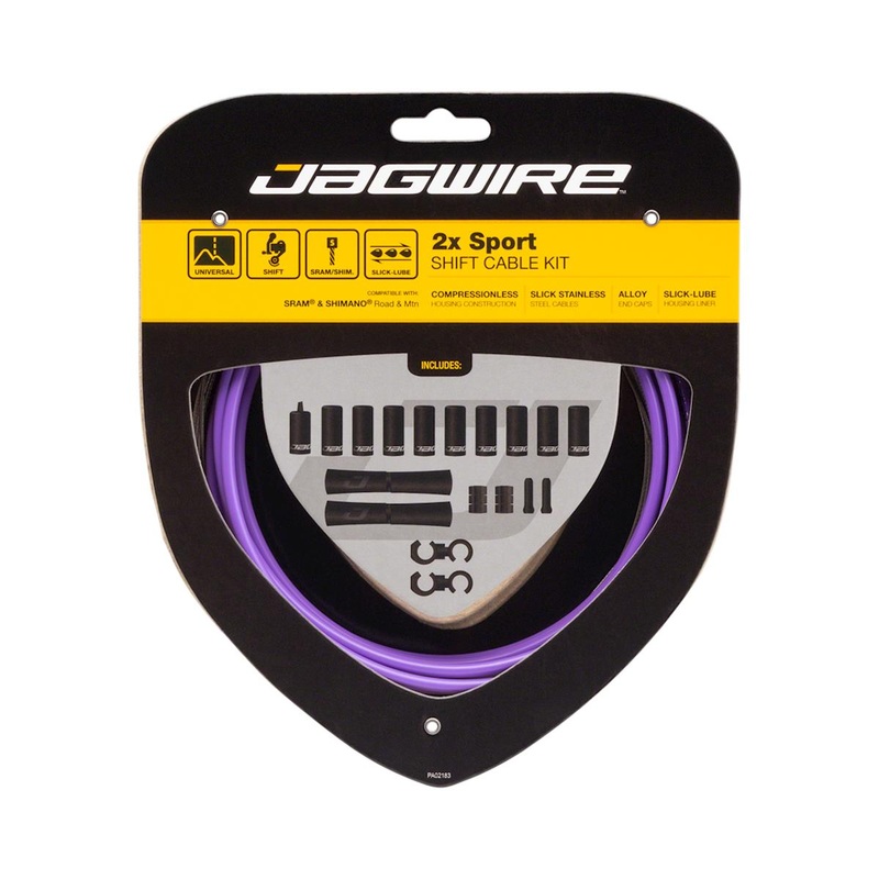 Jagwire 2x Sport Shift Cable Kit (Purple) (For Shimano/SRAM) (1.1mm) (1500/2300mm) (Cables & Housing)