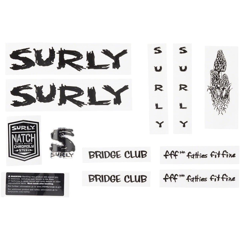 Surly Bridge Club Frame Decal Set (Black w/ Mushrooms)