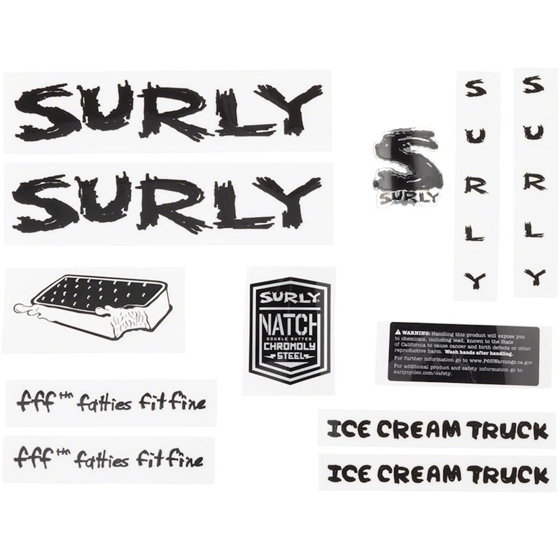 Surly Ice Cream Truck Frame Decal Set (Black)
