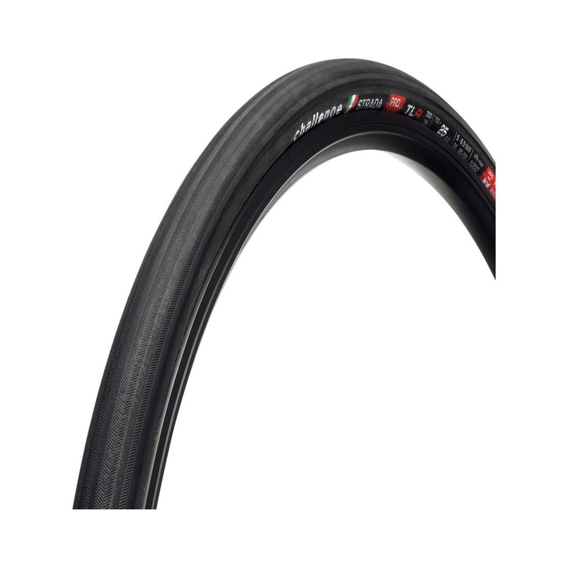 Challenge Strada Pro Handmade Tubeless Road Tire (Black) (700c) (25mm) (SuperPoly)