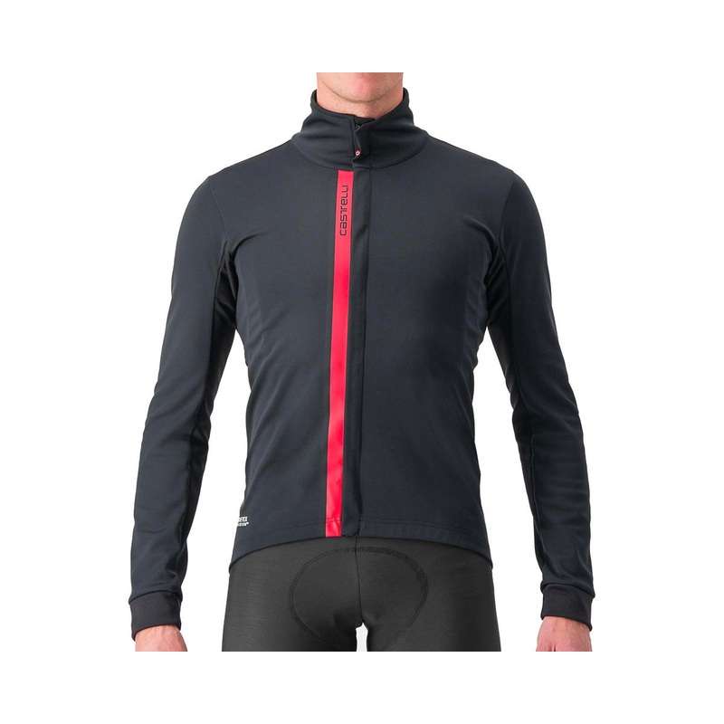 Castelli Entrata Jacket (Light Black/Red) (XL)