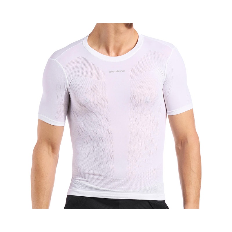 Giordana Light Weight Knitted Short Sleeve Base Layer (White) (XS/S)