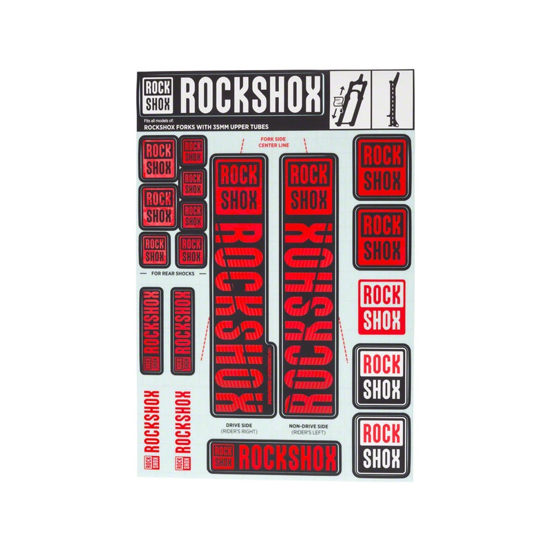 RockShox Fork Decal Kit (Red) (For Forks with 35mm Upper Tubes)