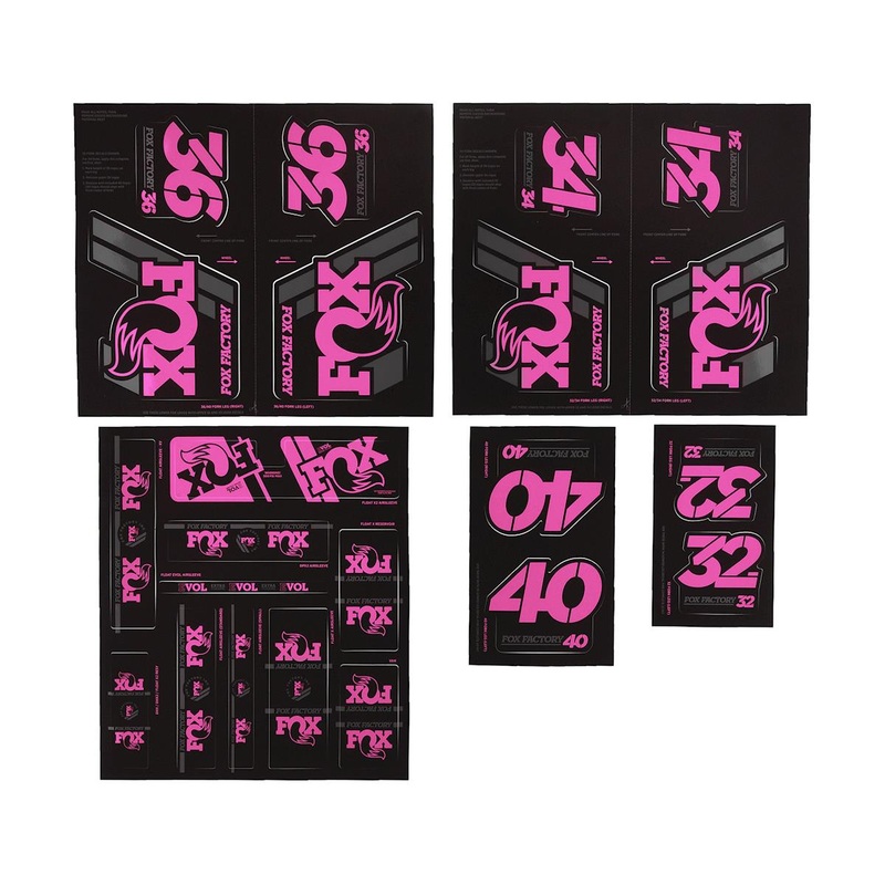 Fox Suspension Heritage Decal Kit for Forks & Shocks (Pink) (All Models Except Step Casts)