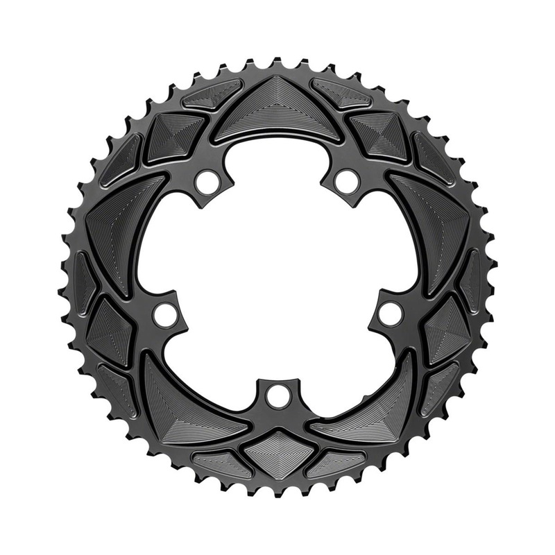 Absolute Black Round Chainring (Black) (2 x 10/11/12 Speed) (110mm BCD) (Outer) (52T)