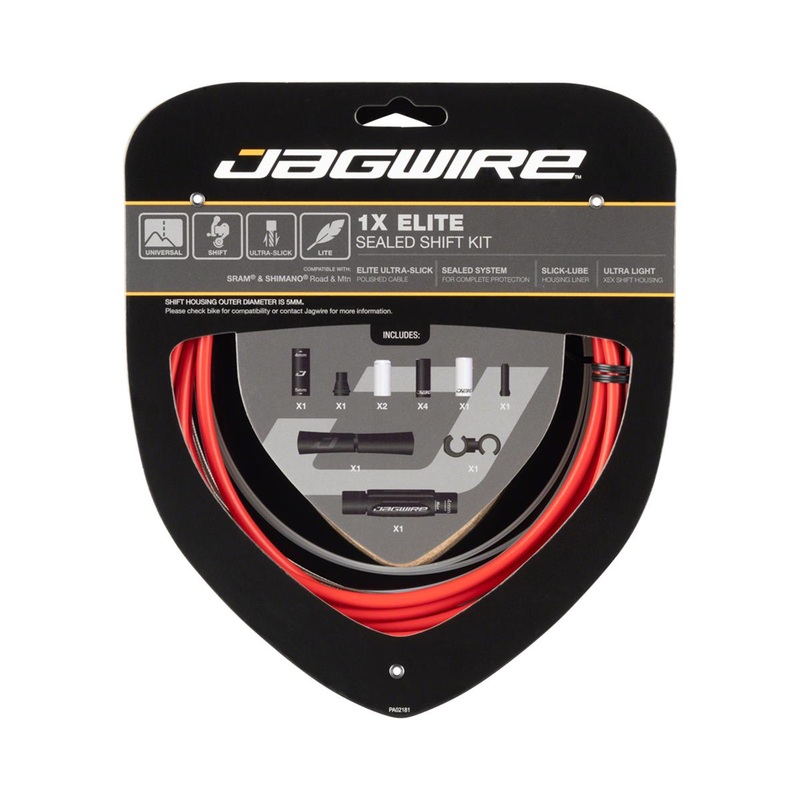 Jagwire 1x Elite Sealed Shift Cable Kit (Red) (For SRAM/Shimano) (w/Polished Ultra-Slick Cables)