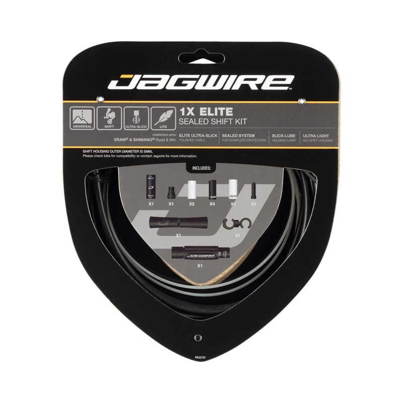 Jagwire 1x Elite Sealed Shift Cable Kit (Stealth Black) (For SRAM/Shimano) (w/Polished Ultra-Slick Cables)