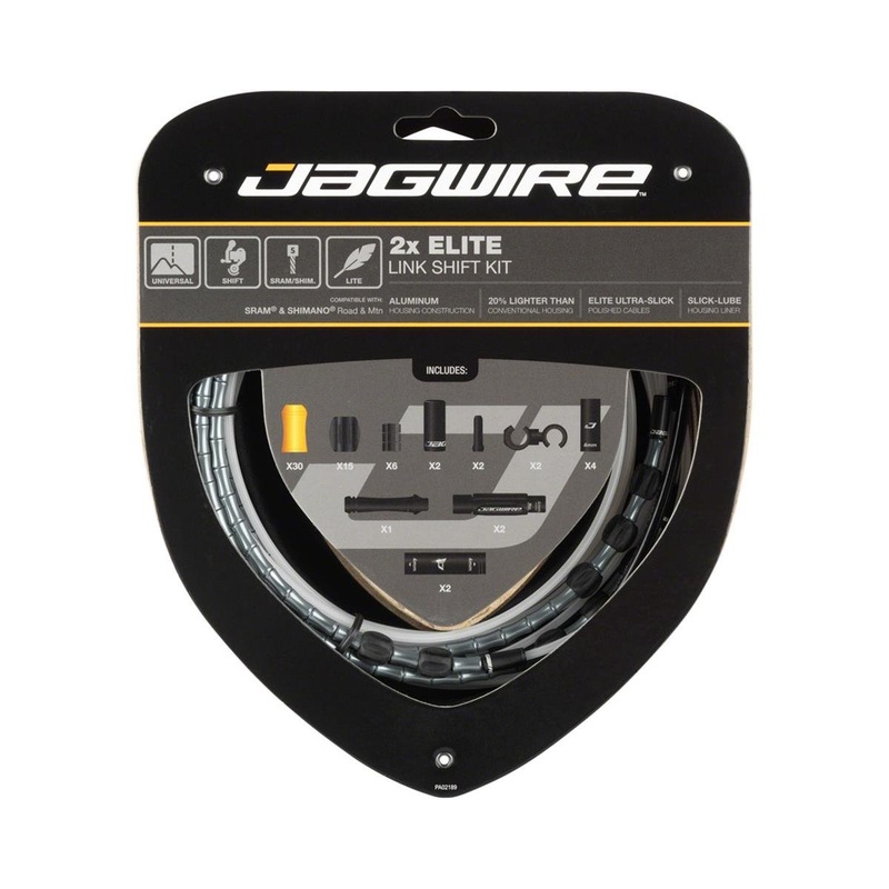 Jagwire 2x Elite Link Shift Cable Kit (Grey) (For SRAM/Shimano) (w/Polished Ultra-Slick Cables)