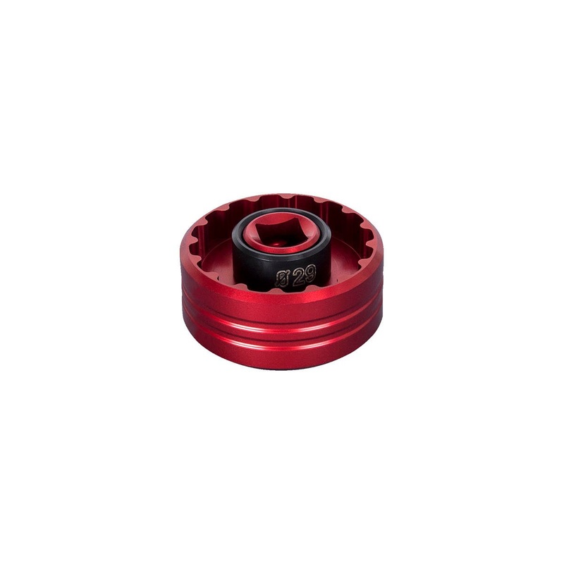 Unior 1671 T47 Aluminum Bottom Bracket Socket Tool (Red) (12 & 16 Notches) (1/2″ Drive)