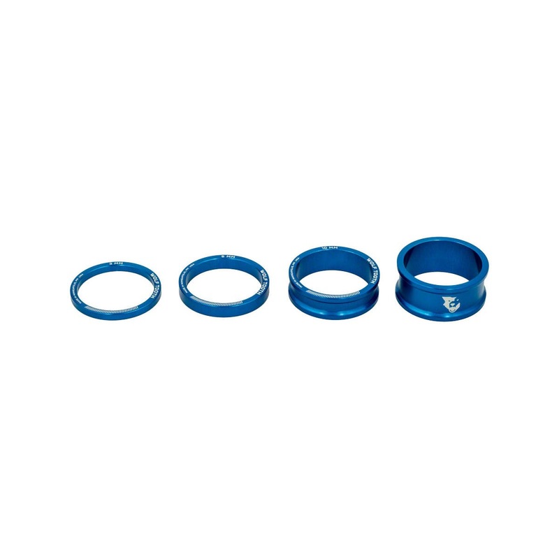 Wolf Tooth Components 1-1/8″ Headset Spacer Kit (Blue) (3, 5, 10, 15mm)