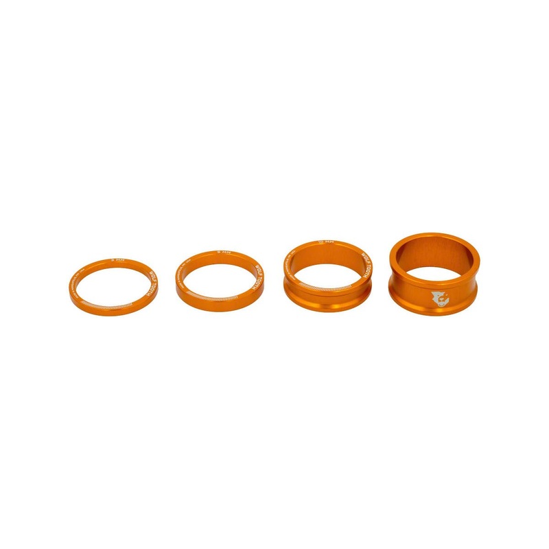 Wolf Tooth Components 1-1/8″ Headset Spacer Kit (Orange) (3, 5, 10, 15mm)