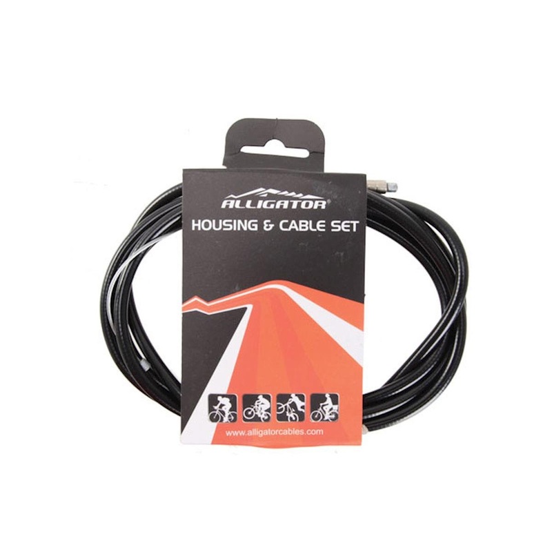 Alligator Economy Derailleur Cable & Casing Set (Black) (For Shimano/SRAM) (1.2mm)