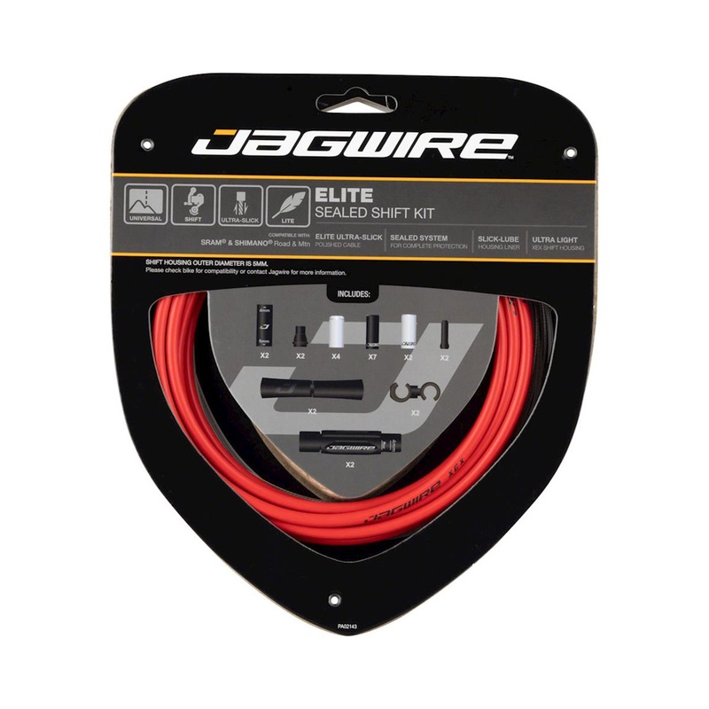 Jagwire 2x Elite Sealed Shift Cable Kit (Red) (1.1mm) (2300mm) (Cables, Liners, & Housing)