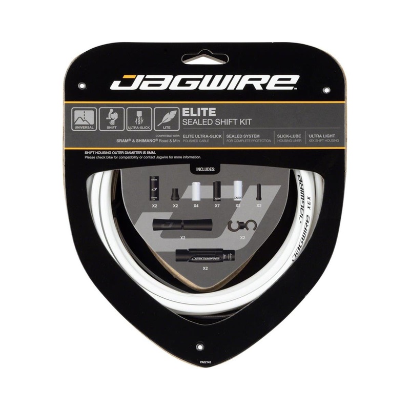 Jagwire 2x Elite Sealed Shift Cable Kit (White) (1.1mm) (2300mm) (Cables, Liners, & Housing)