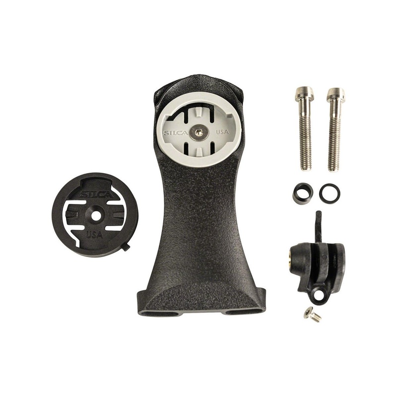 Silca Chisela Computer Stem Mount (Black) (Wide (23-40mm)) (3D Printed Titanium) (Garmin/Wahoo)
