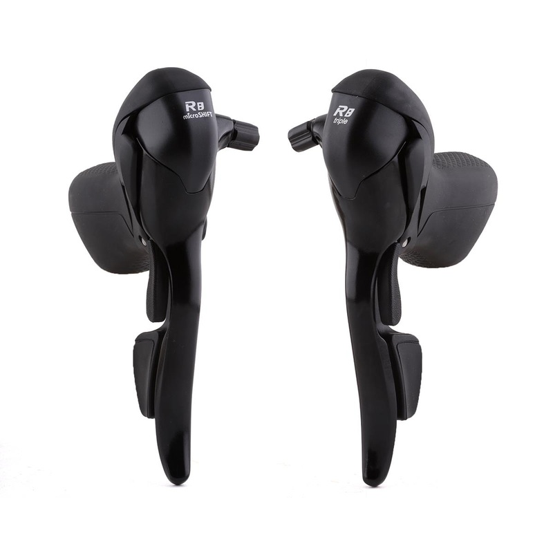 Microshift R8 Drop Bar Brake/Shift Levers (Black) (Pair) (3 x 8 Speed) (Shimano Compatible)