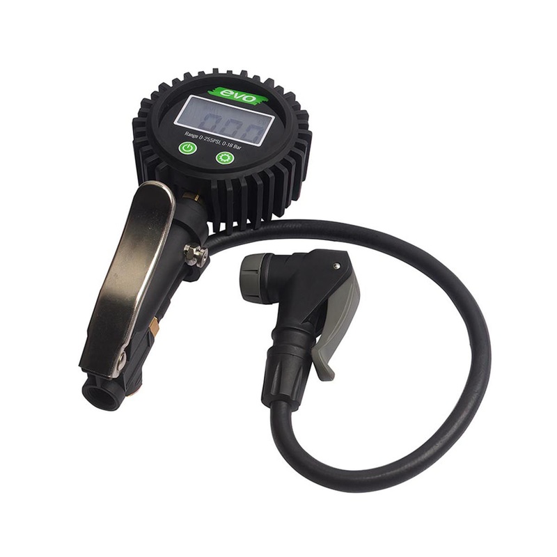 Evo DSI-1 Shop Inflator with Pressure Gauge (Black) (Presta/Schrader) (For Air Compressors)