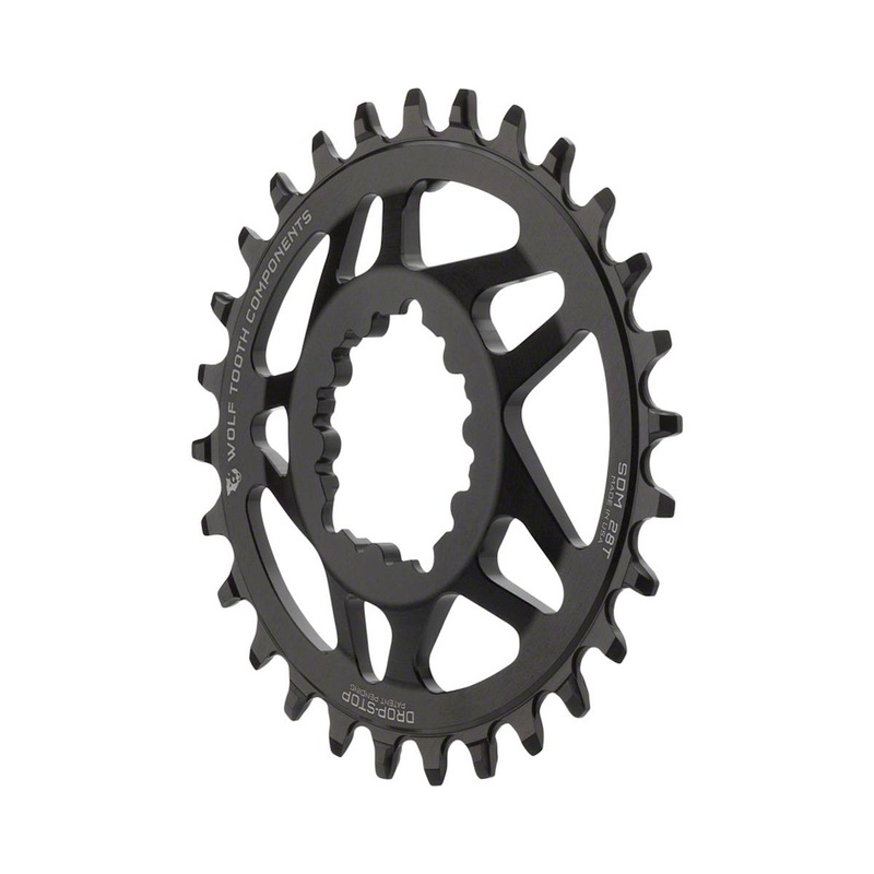 Wolf Tooth Components SRAM Direct Mount Elliptical Chainring (Black) (Drop-Stop A) (Single) (6mm Offset) (28T)