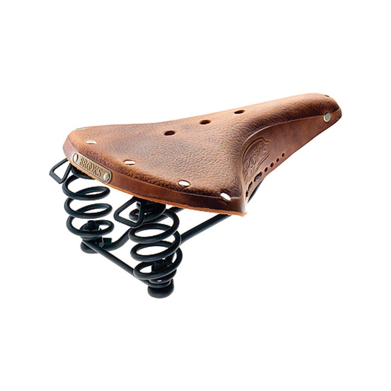Brooks B67 Pre-Aged Men’s Saddle (Tan) (Black Steel Rails) (210mm)