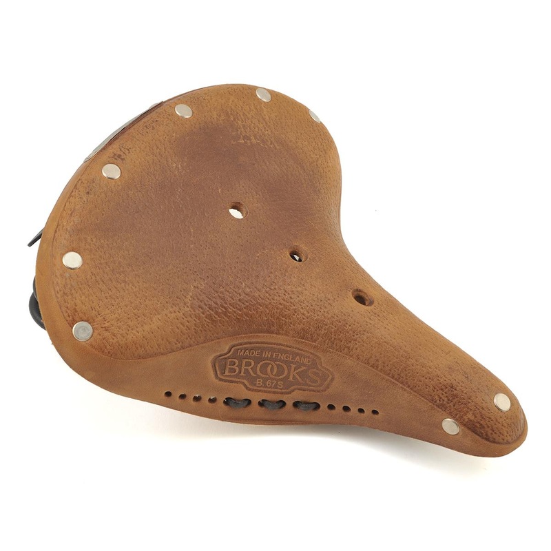 Brooks B67 S Pre-Aged Women’s Saddle (Dark Tan) (Black Steel Rails) (210mm)