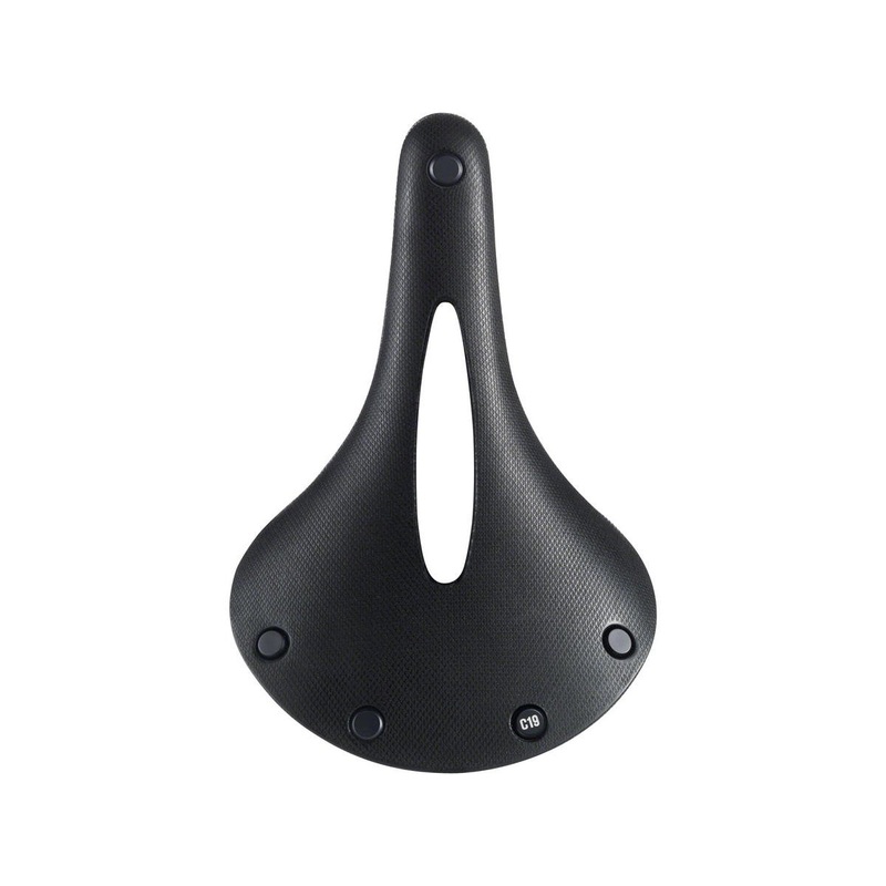 Brooks C19 Carved Cambium Saddle (Black) (Steel Rails) (184mm)