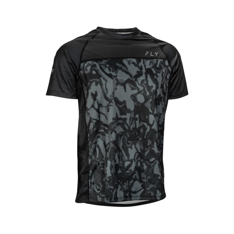 Fly Racing Super D Jersey (Dark Grey Camo/Black) (M)
