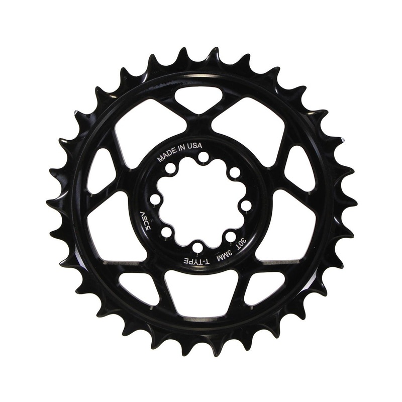 5Dev T-Type 8-Bolt Chainring (Black) (3mm Offset) (30T)