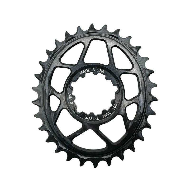 5Dev T-Type Oval 3-Bolt Chainring (Black) (3mm Offset) (30T)