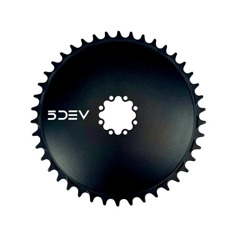 5Dev Aluminum Aero Road Chainring (Black) (8-Bolt SRAM) (42T)
