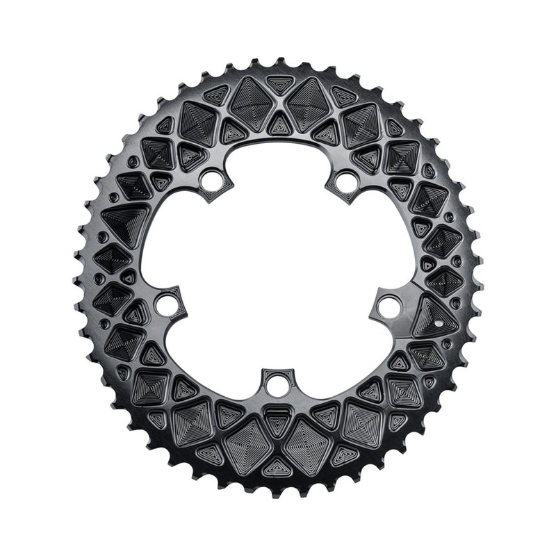 Absolute Black SRAM Hidden Bolt Premium Oval Chainrings (Black) (2 x 10/11 Speed) (110mm BCD) (Outer) (50T)