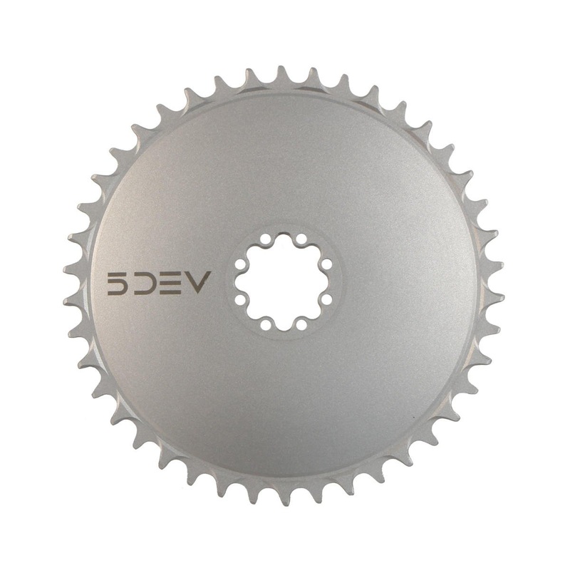 5Dev Aluminum Aero Road Chainring (Raw) (8-Bolt SRAM) (42T)