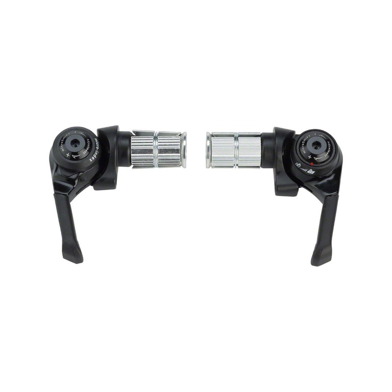 Microshift Mountain Bar End Shifter Set (Black) (Pair) (2/3 x 11 Speed) (Shimano Compatible)