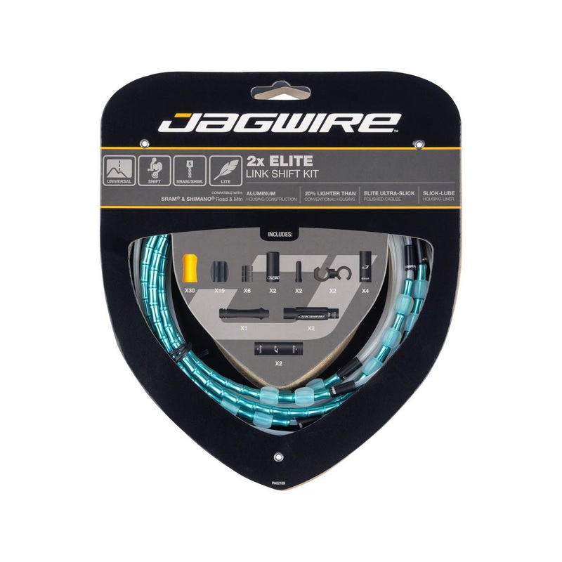 Jagwire 2x Elite Link Shift Cable Kit (Celeste) (For SRAM/Shimano) (w/Polished Ultra-Slick Cables)