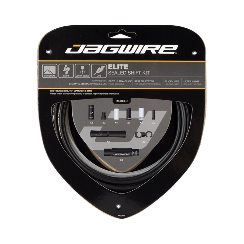 Jagwire 2x Elite Sealed Shift Cable Kit (Stealth Black) (1.1mm) (2300mm) (Cables, Liners, & Housing)