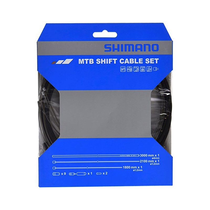 Shimano MTB Derailleur Cable & Housing Set (Black) (Stainless) (1.2mm) (1800/2100mm)
